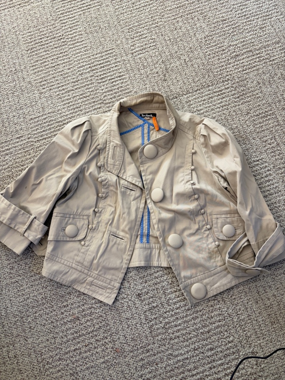 Anthropologie Light Tan Girls' Button-Front Blazer Jacket